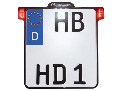 900479 - HeinzBikes ALL-INN 2.0 License Plate Base Plate Brake Light/Taillight and License Plate Light, German Size 200x180mm Black Anodized