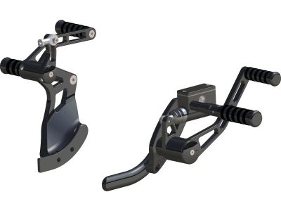 901747 - Rick's Forward Control Kit Stock lenght, with O-Ring Pegs Black Anodiz...