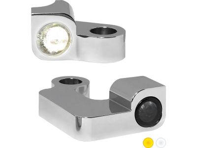 916771 - HeinzBikes NANO Series LED Turn Signals/Position Light Chrome Smoke LED