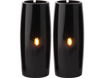 918054 - FLYWHEEL Athene Upper Fork Covers with integrated Turn Signals Black P...