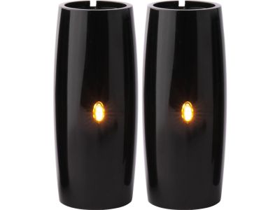 918060 - FLYWHEEL Athene Upper Fork Covers with integrated Turn Signals Black P...