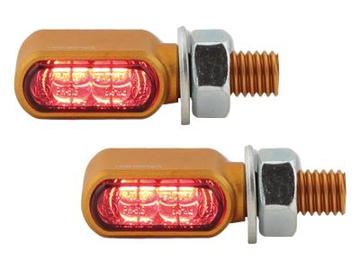 919367 - HIGHSIDER Little Bronx LED Turn Signals/Taillight/Brake Light Gold Tin...