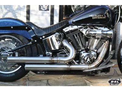 921599 - BSL Top Chopp Staggered Floorboard Exhaust System , Raw Hole Heat Shie...