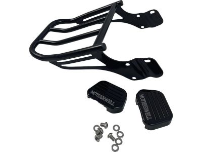 921943 - MOTHERWELL Tall Rigid Sissy Bar Luggage Rack Gloss Black Powder Coated...