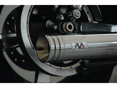 922009 - V-Performance Double Slip-On Muffler Set Endcap Double Ring Chrome