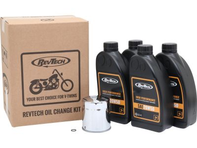 922104 - RevTech High Performance 4 Liter SAE20W50 Engine Oil Change Kit Chrome...