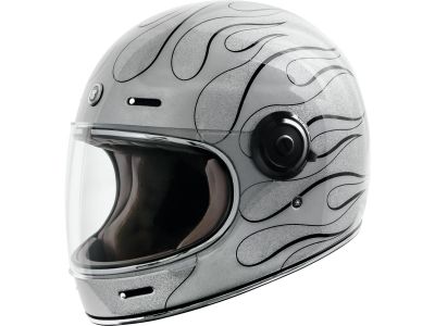 923752 - Torc Helmet Newport (T-1) Retro Full Face Helmet Silver   XS