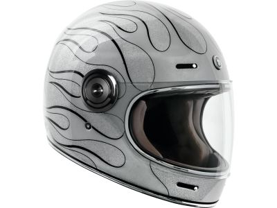 923754 - Torc Helmet Newport (T-1) Retro Full Face Helmet Silver   M
