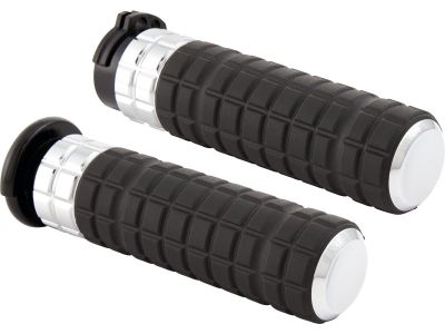 923929 - ARLEN NESS Speedliner Grips Black Rubber, Chrome Inner Collar and Endc...