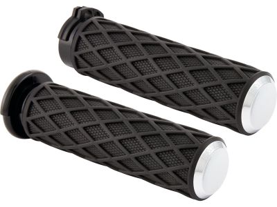 923938 - ARLEN NESS Diamond Grips Black Rubber, Chrome Endcap 1