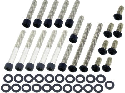 924753 - screws4bikes Primary Cover Screw Kit For Dyna, Softail Satin Black Pow...