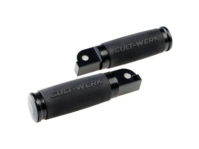 930052 - CULT WERK Racing Passenger Foot Pegs Black Powder Coated
