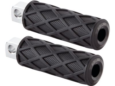 930195 - ARLEN NESS Diamond Footpegs Black Rubber Peg, Black End Cap Male Mount...