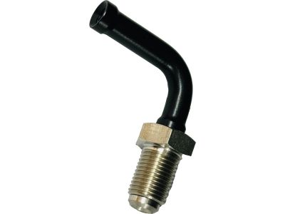 930312 - Spiegler M10 x 1, Vario Line Male Fitting Type 414, 45° Elbow (Black Anodized Aluminium Elbow, Stainless Steel Fastener)
