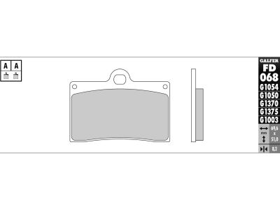 990234 - Galfer Semi Metallic Compound G1054 Brake Pad Organic Front
