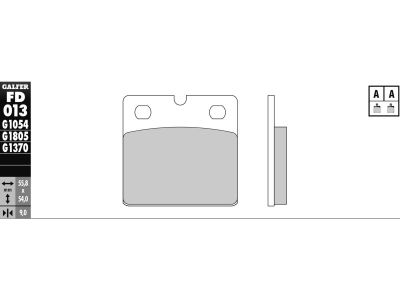 990238 - Galfer Semi Metallic Compound G1054 Brake Pad Organic Rear