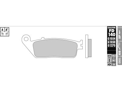 990239 - Galfer Semi Metallic Compound G1054 Brake Pad Organic Rear