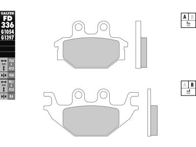 990240 - Galfer Semi Metallic Compound G1054 Brake Pad Organic Rear