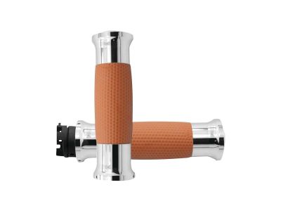 990287 - AVON GRIPS Air Gel Grips Tan Rubber Chrome 7/8