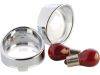 688031 - CCE Visor Bezel Kit for Deuce Style Turn Signals Clear lens, with red bulb, double filament Chrome