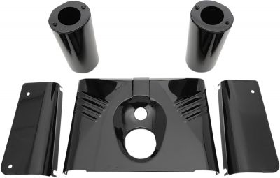 04110144 - DRAG SPECIALTIES FORK TINS/SLIDER RIBBED COVERS GLOSS BLACK