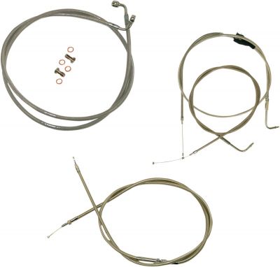06100292 - LA CHOPPERS MINI APE BAR CABLE KIT STAINLESS STEEL FOR NON-ABS HD