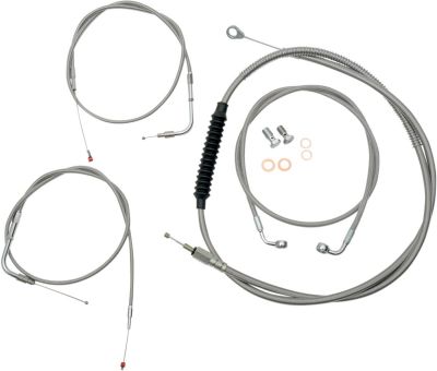 06100339 - LA CHOPPERS BEACH AND BAGGER BARS LENGTH CABLE KIT STAINLESS STEEL HD