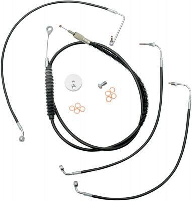 06101131 - LA CHOPPERS CABLE AND BRAKE LINE KIT BLACK VINYL FOR 12