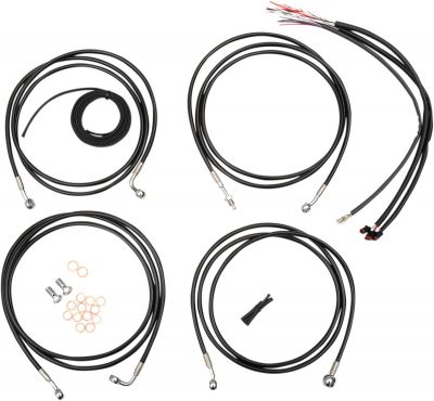 06101251 - LA CHOPPERS CABLE AND BRAKE LINE KIT BLACK VINYL FOR 12