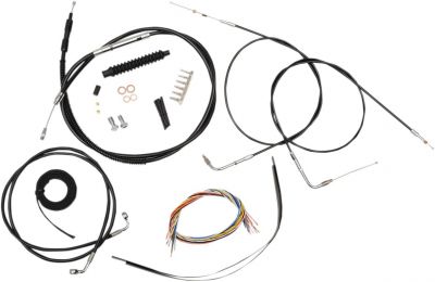 06101287 - LA CHOPPERS CABLE AND BRAKE LINE KIT BLACK VINYL FOR 12