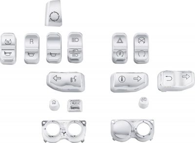 06160393 - DRAG SPECIALTIES Switch Caps - Chrome