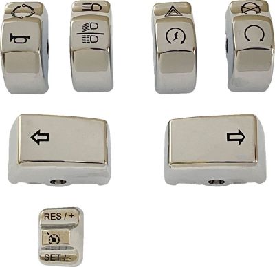 06160395 - DRAG SPECIALTIES Switch Caps - Chrome