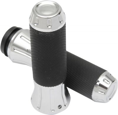 06301611 - DRAG SPECIALTIES COBRA HAND GRIPS TBW WITH CHROME ENDS