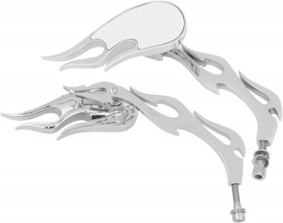 06400219 - DRAG SPECIALTIES MIRROR FLAME W/ FLAME STEM CHROME