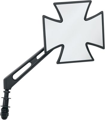 06400444 - DRAG SPECIALTIES MIRROR MALTESE CROSS W/ AIR STEM BLACK