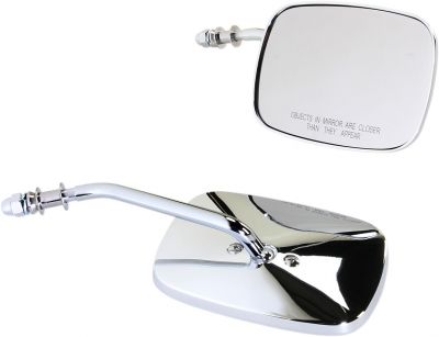 06400980 - DRAG SPECIALTIES MIRRORS OEM-STYLE RECTANGULAR SHORT CHROME