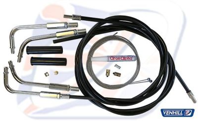 06502163 - VENHILL HD THROTTLE CABLE KIT BLACK. P
