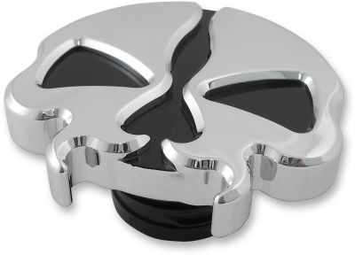 07030787 - DRAG SPECIALTIES GAS CAPS SPLIT SKULL CHROME