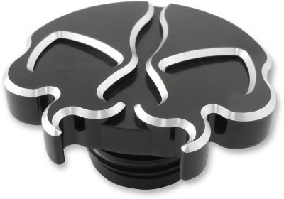 07030788 - DRAG SPECIALTIES GAS CAPS SPLIT SKULL BLACK