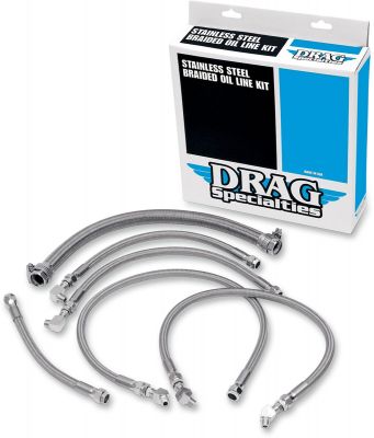 07110034 - DRAG SPECIALTIES OIL LINE KIT STAINLESS STEEL