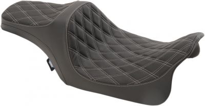 08011115 - DRAG SPECIALTIES SEAT PREDATOR III DOUBLE DIAMOND BLACK/SILVER
