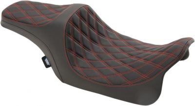 08011116 - DRAG SPECIALTIES SEAT PREDATOR III DOUBLE DIAMOND BLACK/RED