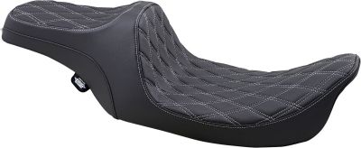 08011130 - DRAG SPECIALTIES SEATS PREDATOR III DOUBLE DIAMOND VINYL BLACK/SILVER