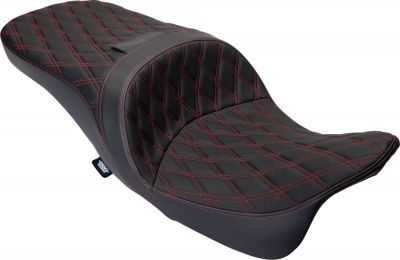 08011484 - DRAG SPECIALTIES Seat Freedom Vinyl Double Diamond Red Stitch FLH 2009...