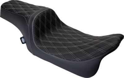 08011489 - DRAG SPECIALTIES Seat Predator 1-up Vinyl Double Diamond Silver FLH 20...