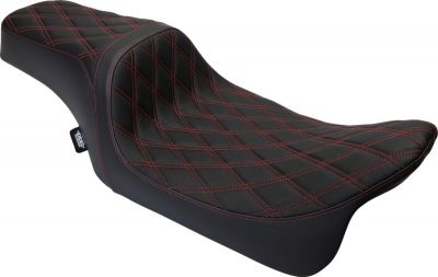 08011491 - DRAG SPECIALTIES Seat Predator 1-up Vinyl Double Diamond Red FLH 2008-...
