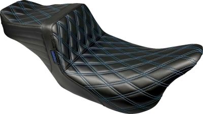 08011542 - Le Pera SEAT TAILWHIP DOUBLE DIAMOND W/BLUE THREAD 08-23 TOURING