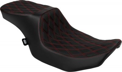 08011950 - DRAG SPECIALTIES Seat Peformance Predator 2-up Double Diamond Red Viny...