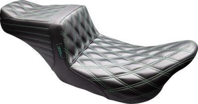 08012175 - Le Pera Tailwhip Seat - Double Diamond - Black/Green Stitch