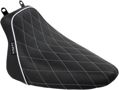 08020911 - Le Pera SEAT BARE BONES SOLO BLACK W/WHITE DIAMOND STITCH